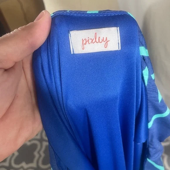 Pixley Summer Maxi Dress Chevron Print Blue Size XL - Picture 8 of 9